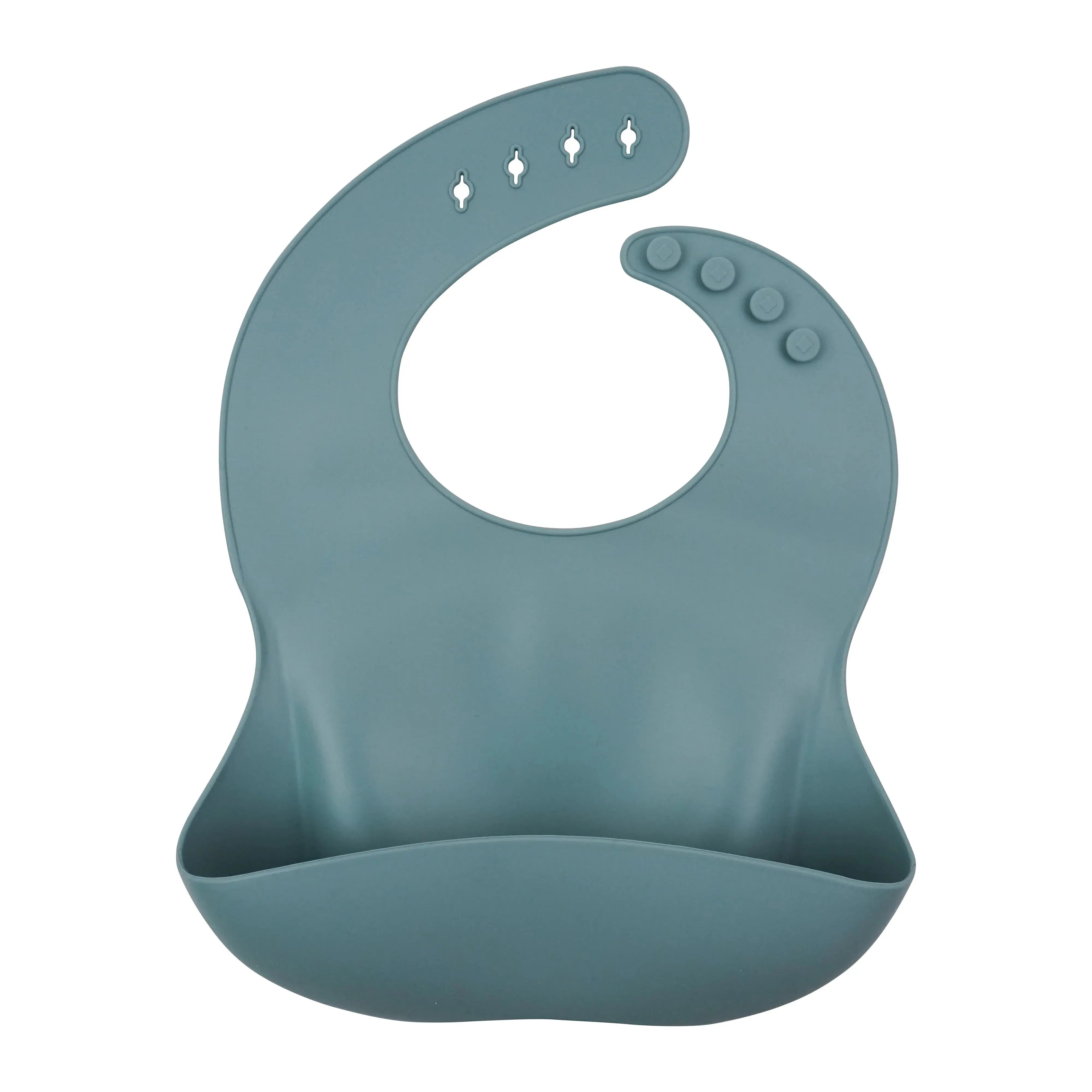 BLUE SILICONE BIB | BABY & TODDLER - Muse Baskets and Co.