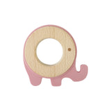 DUSTY ROSE ELEPHANT TEETHER | WOOD + SILICONE - Muse Baskets and Co.