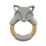 FOX TEETHER | SILICONE AND WOOD RING - Muse Baskets and Co.