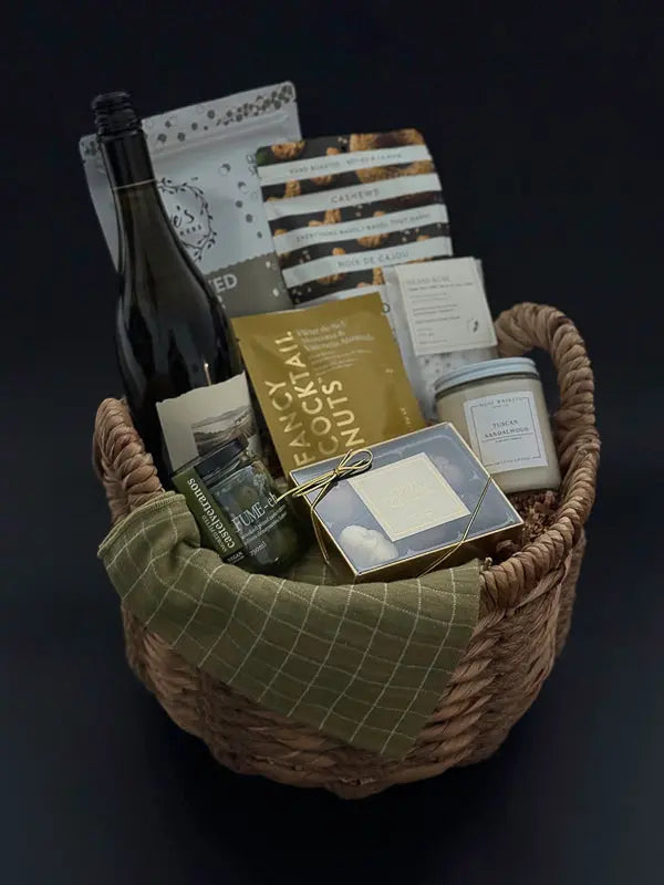 luxury gift basket side view