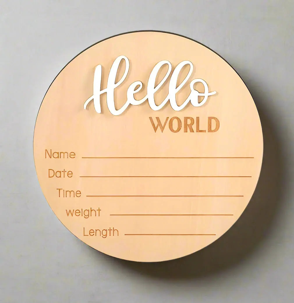 HELLO WORLD WOOD SIGN - Muse Baskets and Co.