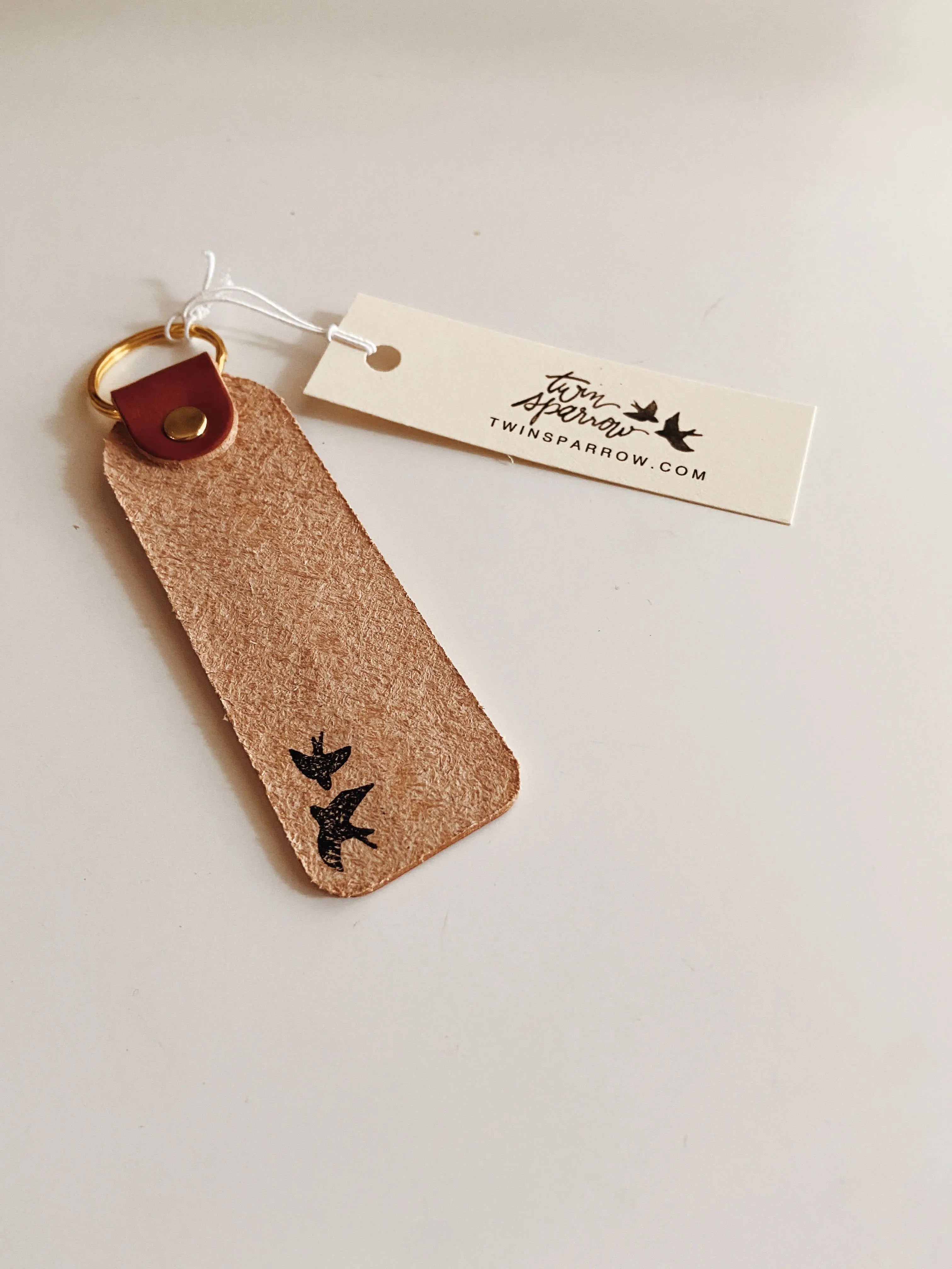HOME SWEET HOME SCRIPT KEYCHAIN - CAMEL - Muse Baskets and Co.