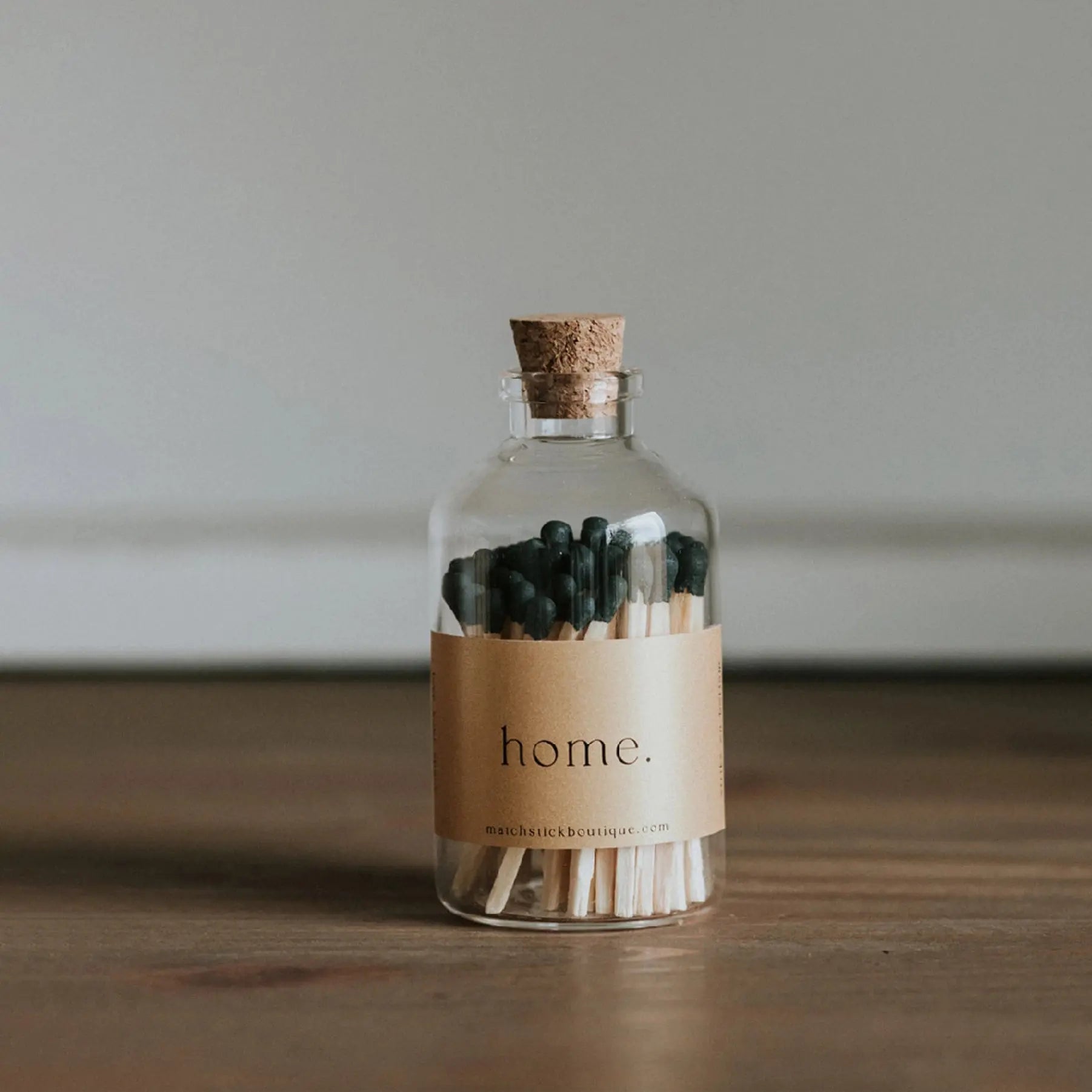 HOME: WOODEN MATCHES IN GLASS APOTHECARY JAR - Muse Baskets and Co.