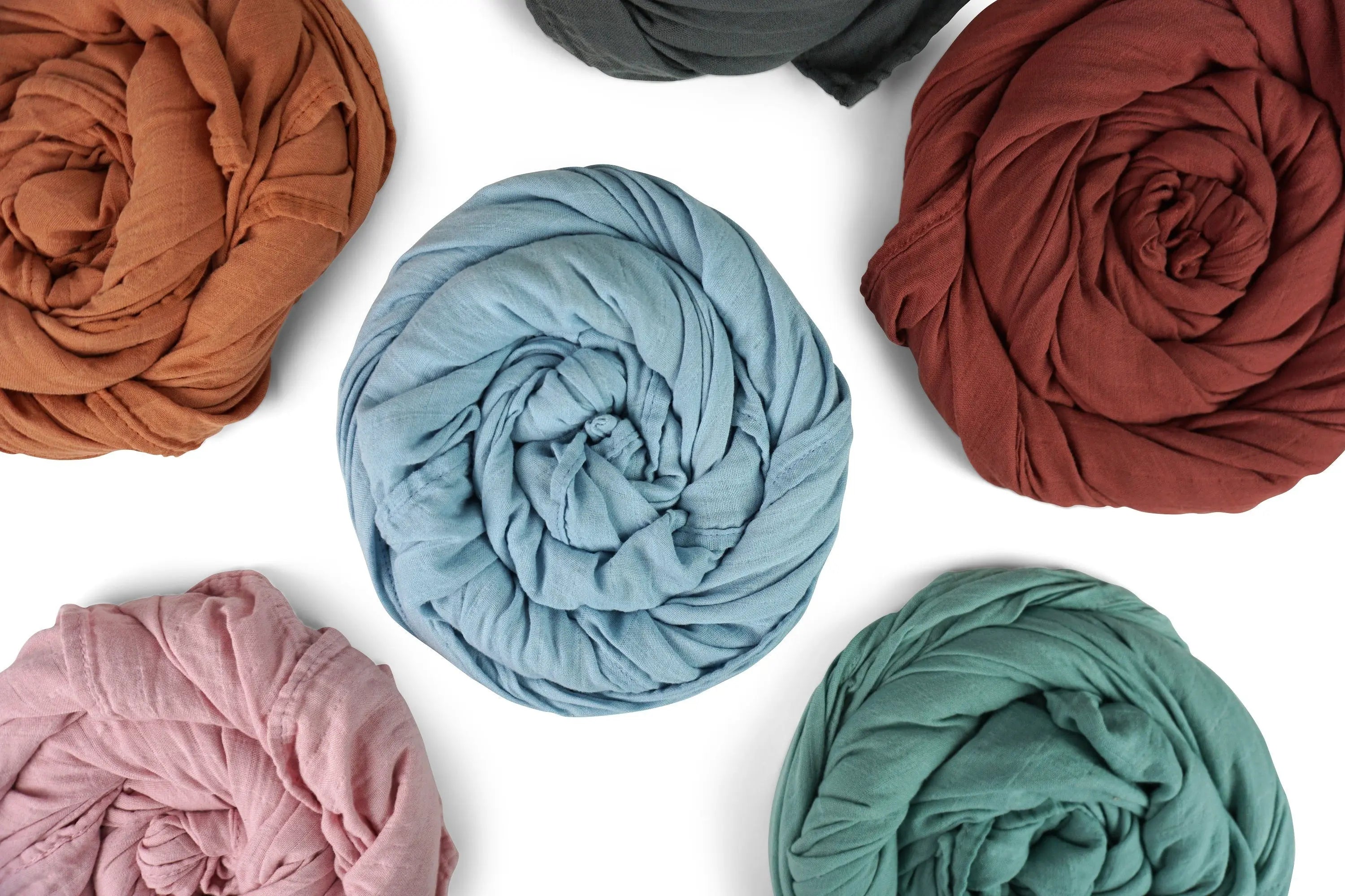 MUSLIN SWADDLE BLANKETS - IVORY + RED RAINBOW - Muse Baskets and Co.