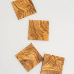 OLIVE WOOD SQUARE COASTERS - SET OF 2 - Muse Baskets and Co.