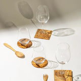 OLIVE WOOD SQUARE COASTERS - SET OF 2 - Muse Baskets and Co.
