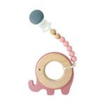 ROSE ELEPHANT TEETHER ON A BEADED STRAND - Muse Baskets and Co.