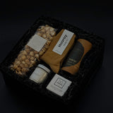 Annie’s Chocolates caramel popcorn and soft socks by Hooray Sock Co. – thoughtful relaxation gift set.