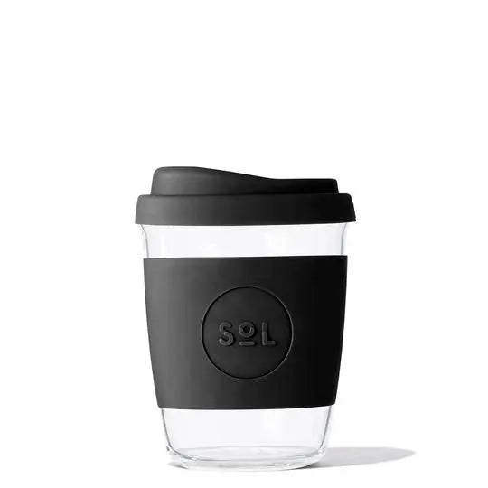 SOL GLASS TRAVEL TUMBLER - BASALT BLACK - Muse Baskets and Co.