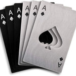 SPADE BEER OPENER, SILVER OR BLACK - Muse Baskets and Co.