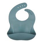 BLUE SILICONE BIB | BABY & TODDLER - Muse Baskets and Co.