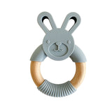 BUNNY TEETHER | SILICONE AND WOODEN RING - Muse Baskets and Co.