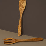 Gharyan Olive Wood Utensils Set of 2, Natural