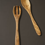 Gharyan Olive Wood Utensils Set of 2, Natural