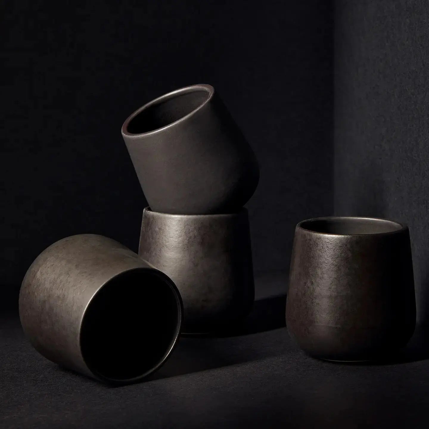 COFFEE | TEA CUP - MATTE BLACK GHARYAN STONEWARE