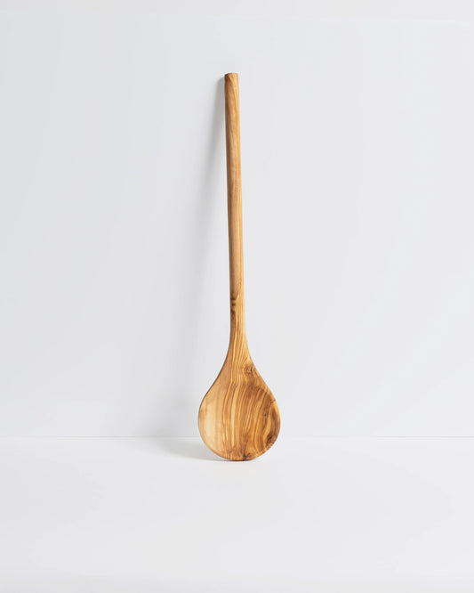 ROUND OLIVE WOOD COOKING SPOON