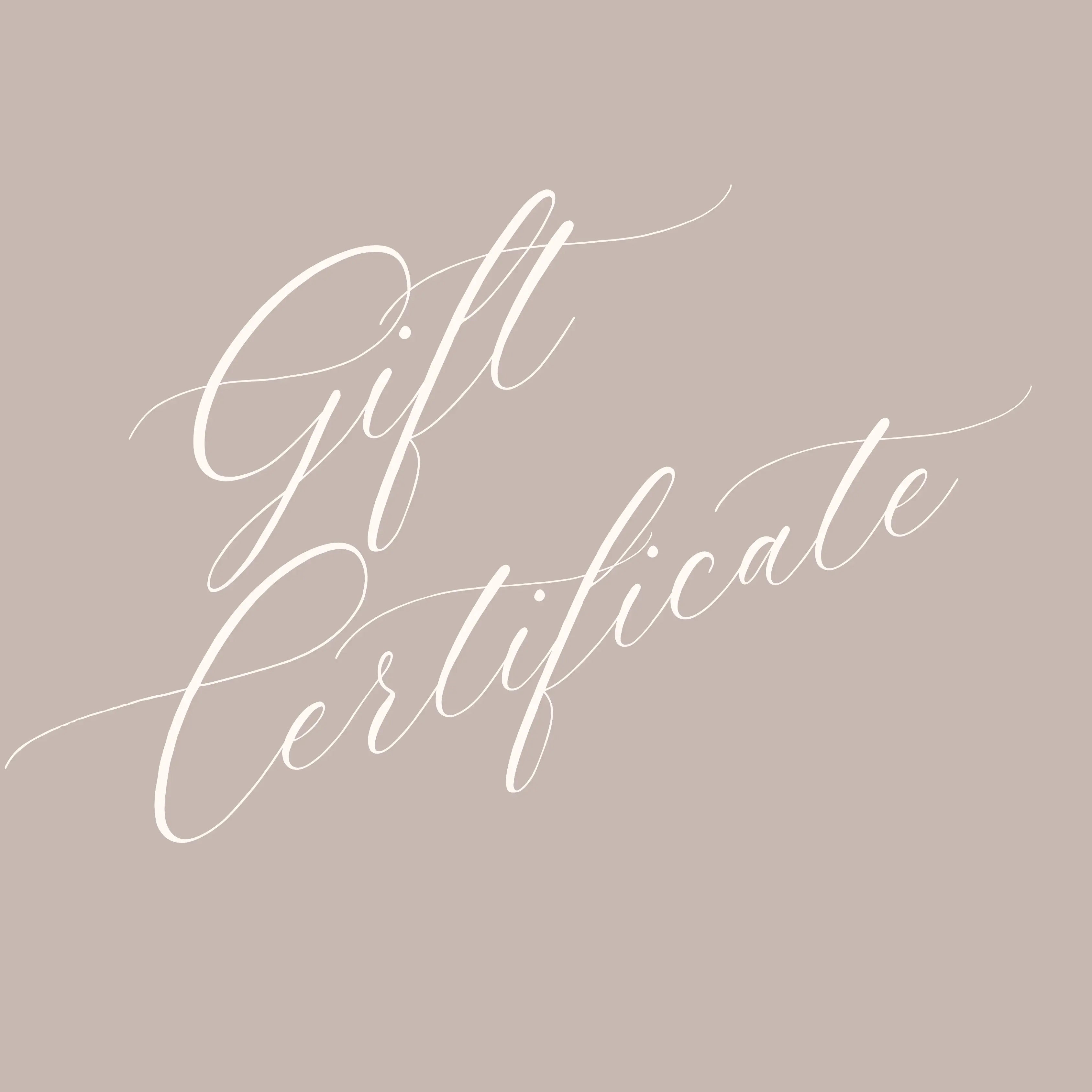 GIFT CERTIFICATE | $50.00 - $200.00 - Muse Baskets and Co.