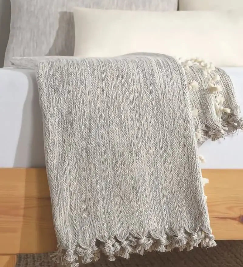 Farmhouse Throw Blanket | Black, Striped, Cream or Mustard Stripes
