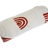 MUSLIN SWADDLE BLANKETS - IVORY + RED RAINBOW