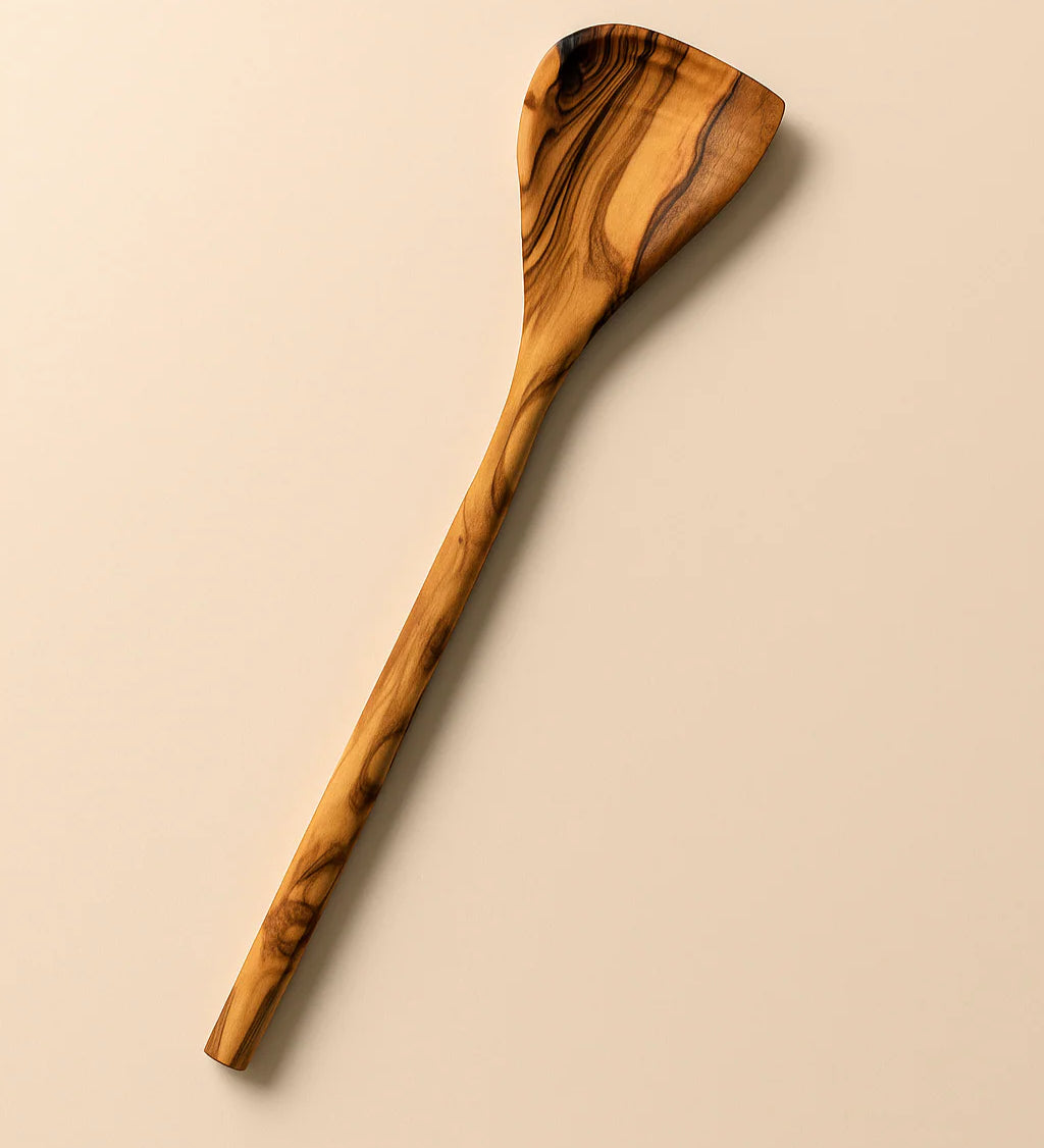 Natural Olive Wood Pointed Spatula GHARYAN Stoneware & Olive Wood Tableware | Canada