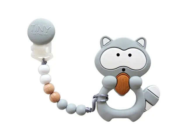 RACCOON TEETHER ON A BEADED STRAND - Muse Baskets and Co.