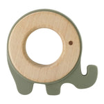 SAGE ELEPHANT TEETHER | WOOD + SILICONE - Muse Baskets and Co.
