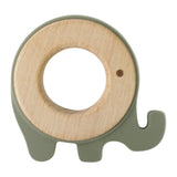 SAGE ELEPHANT TEETHER | WOOD + SILICONE - Muse Baskets and Co.