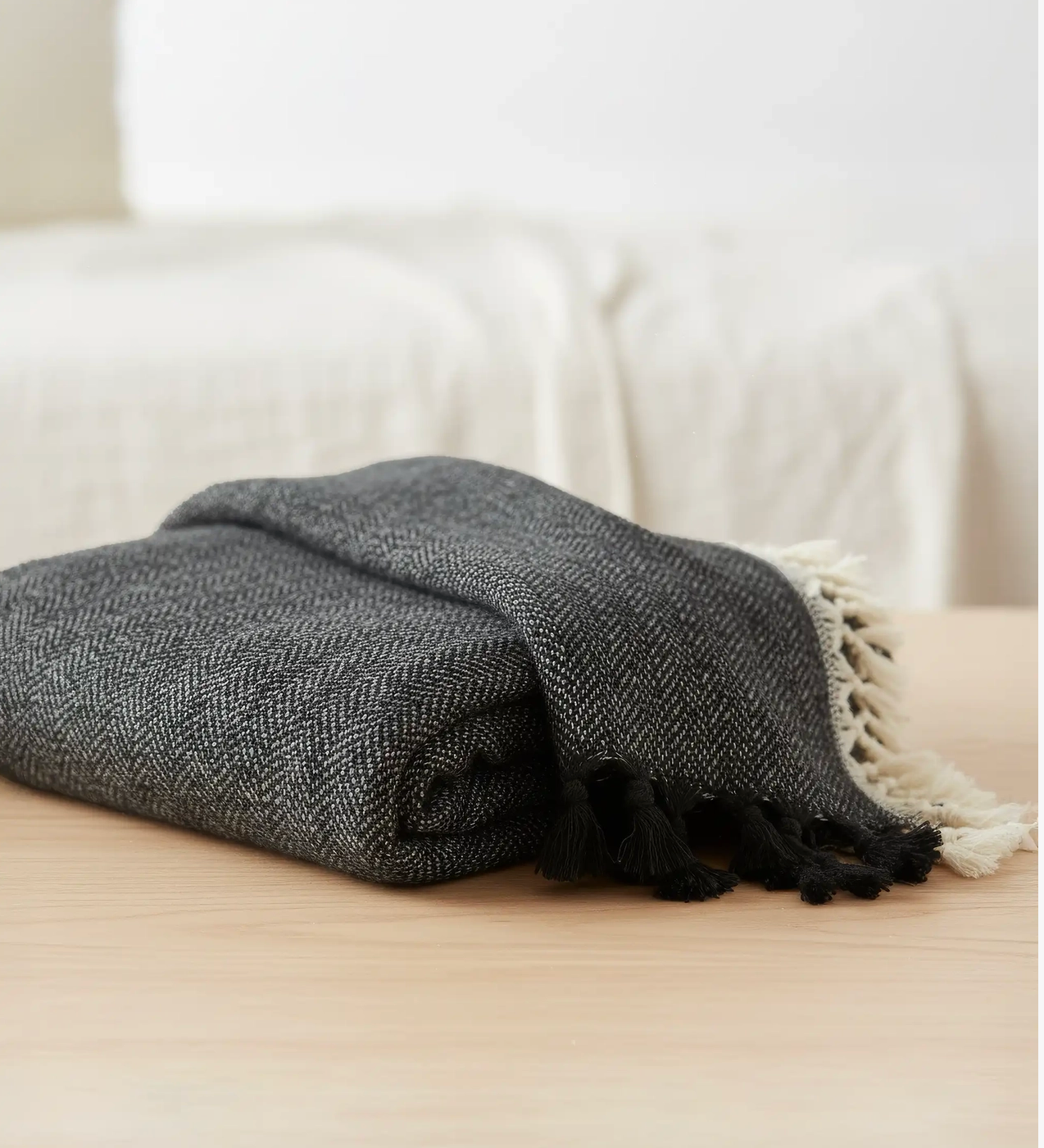 Farmhouse Throw Blanket | Black, Striped, Cream or Mustard Stripes