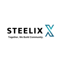 STEELIX logo with tagline 'Together, We Build Community' on a white background
