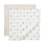 Gender Neutral Swaddles with Beige Baby Bears 