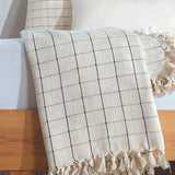 Farmhouse Throw Blanket | Black, Striped, Cream or Mustard Stripes