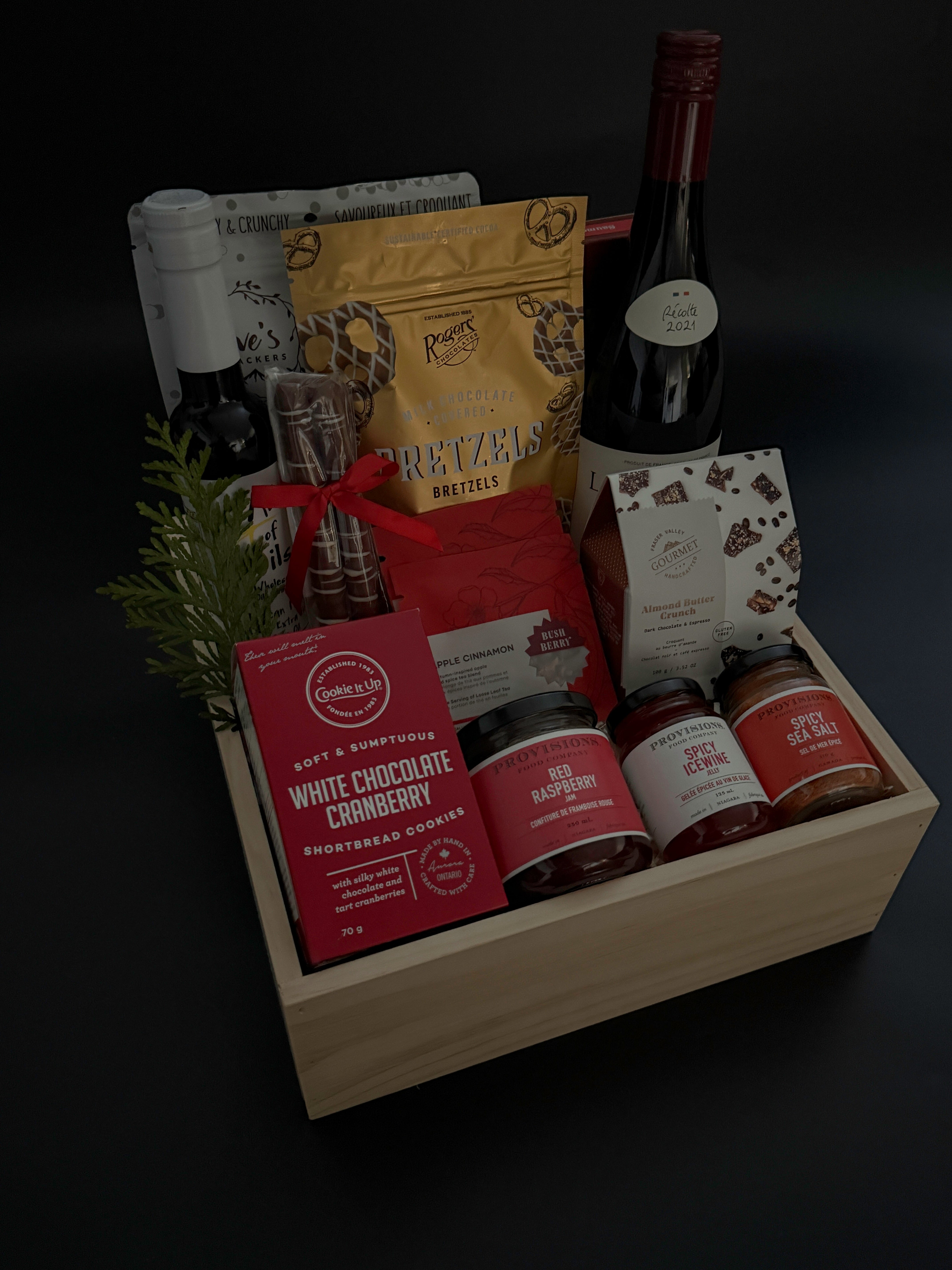 Crimson Celebration Gift Basket MUSE BASKETS AND CO.