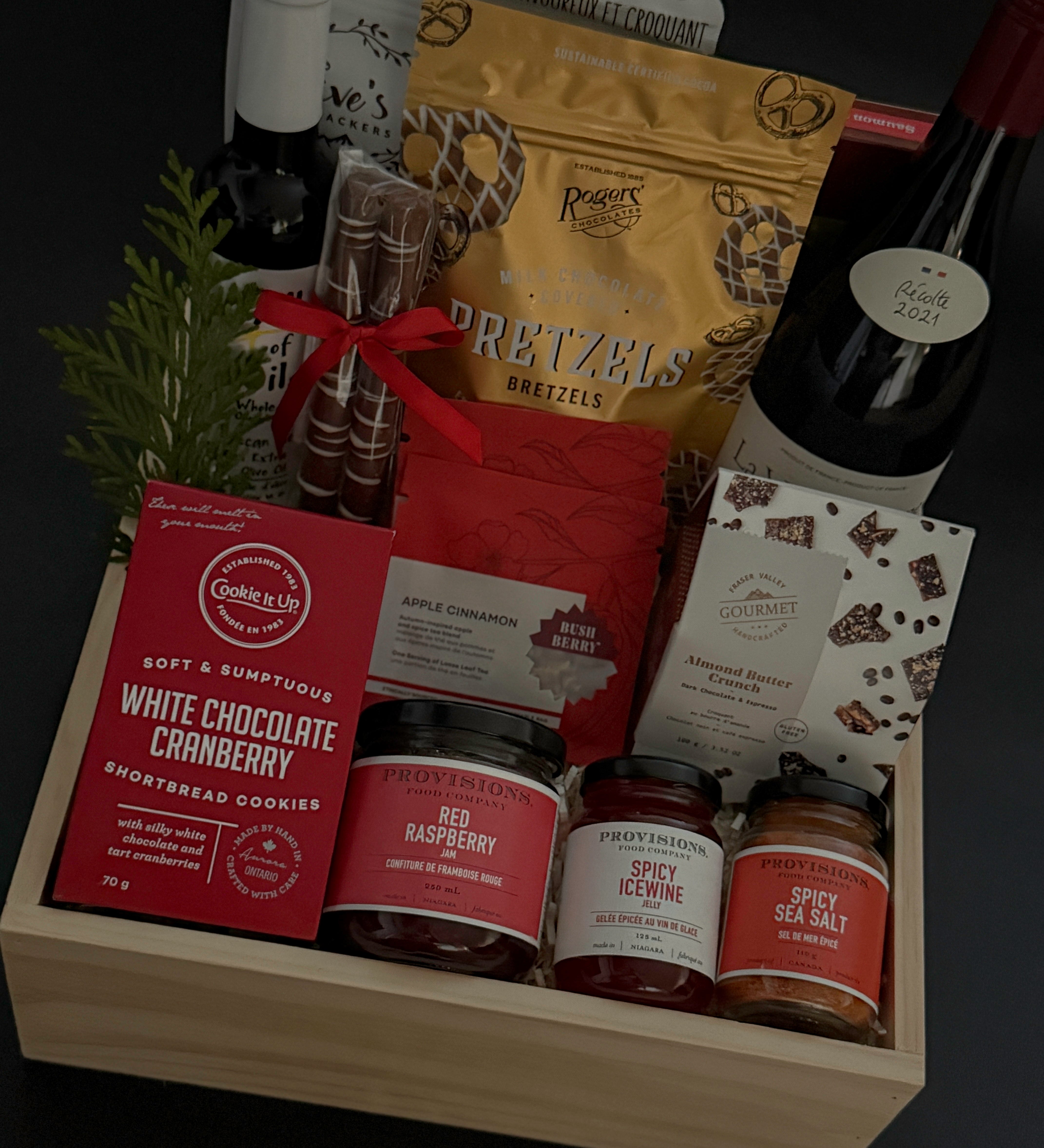 Crimson Celebration Gift Basket MUSE BASKETS AND CO.