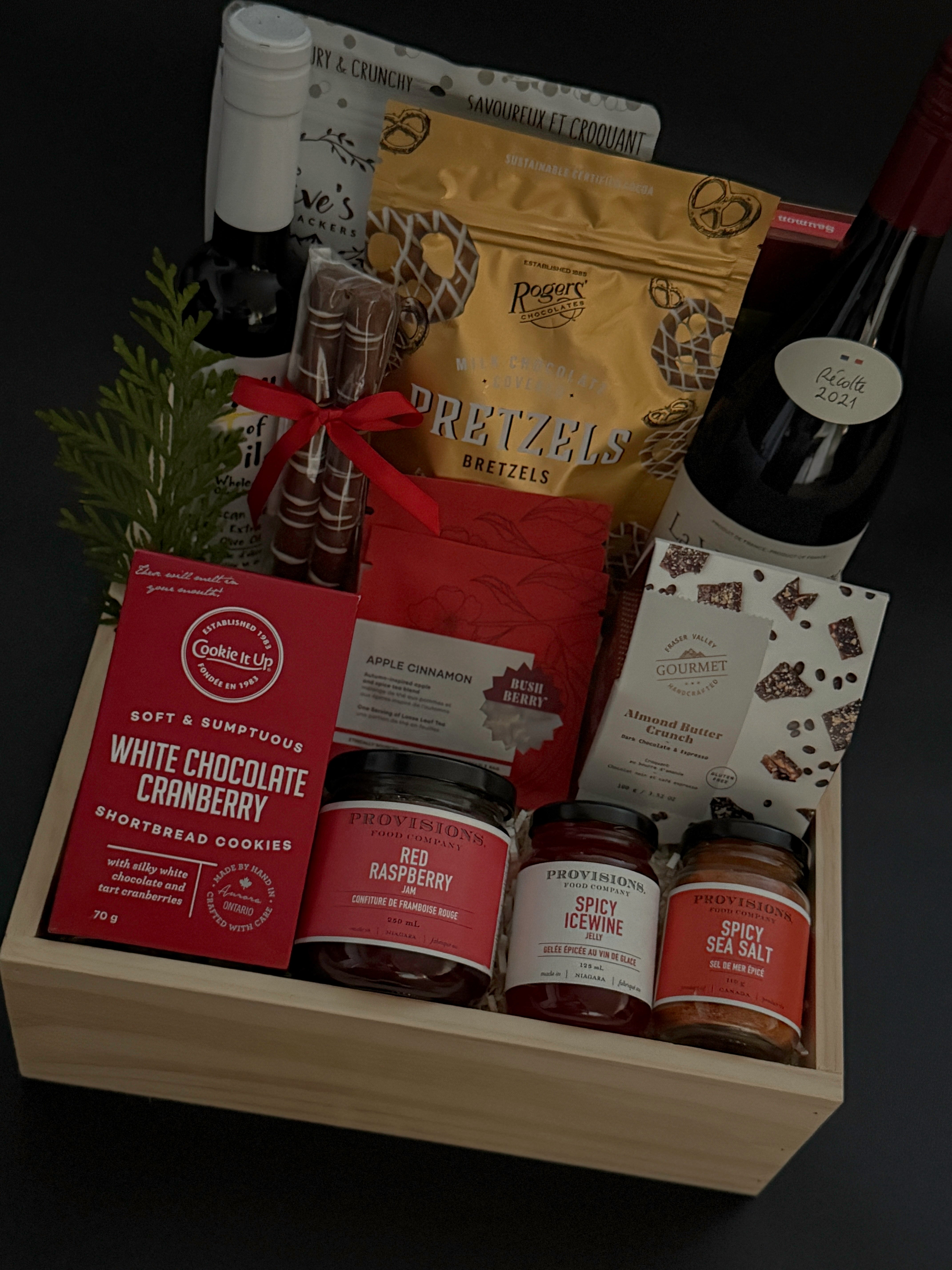 Crimson Celebration Gift Basket MUSE BASKETS AND CO.