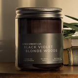 Black Violet + Blonde Woods Candle, 4oz