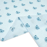Blue Baby Bear Muslin Swaddles