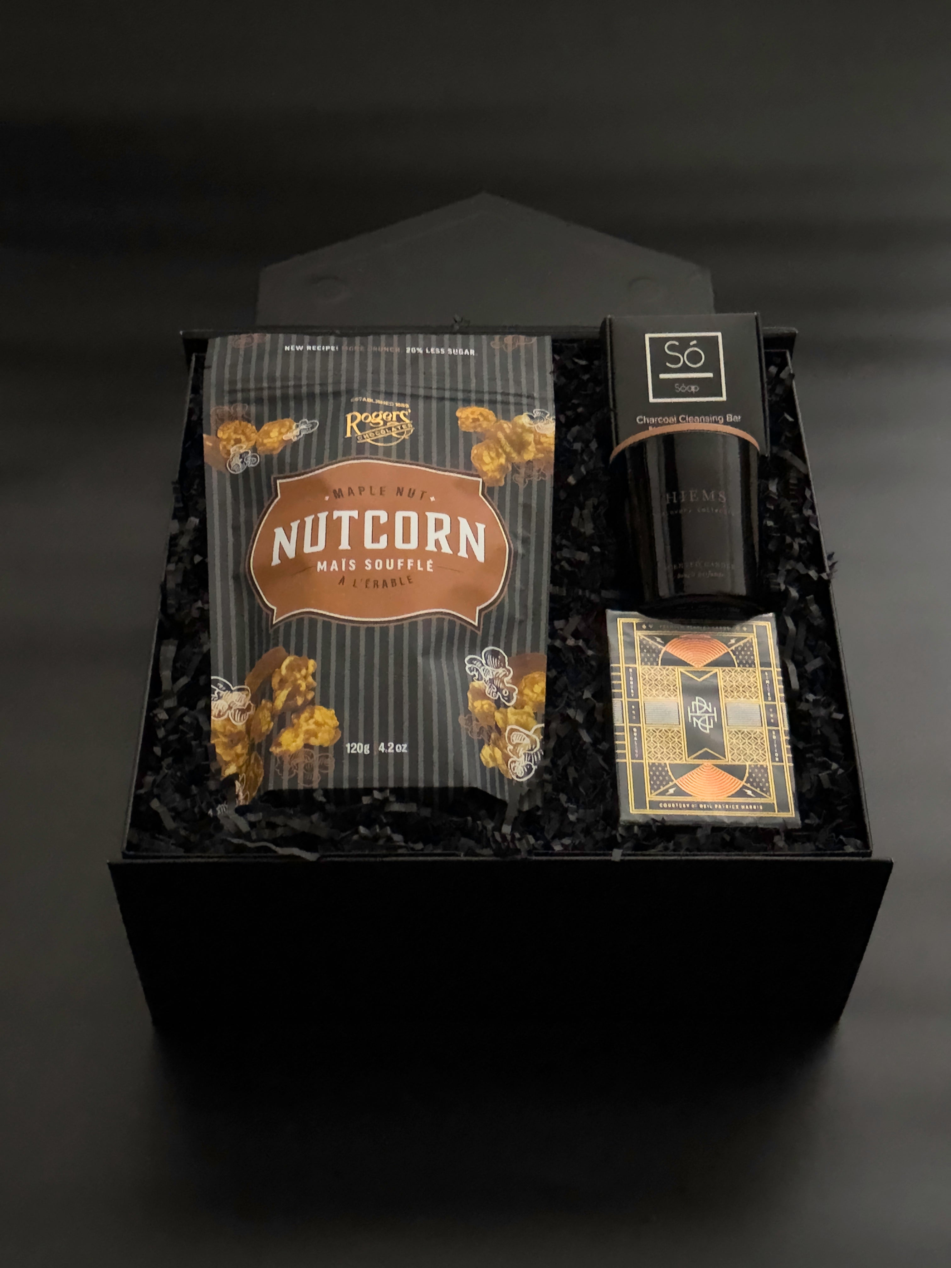 Modern masculine neutral gift box for client appreciation and relationship gifting