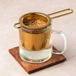 Perfect Tea Infuser in a clear tea cup