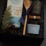 Close-up of artisan breakfast items from The Winter Morning Gift Box by Muse Baskets and Co.