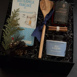 Close-up of artisan breakfast items from The Winter Morning Gift Box by Muse Baskets and Co.