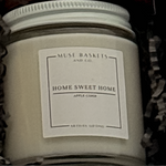 organic soy candle by wexford candle customized for Muse Baskets and Co.