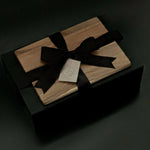 Premium charcuterie and wine box with an Acacia Wood Board by Muse Baskets and Co., curated for sophisticated gifting.