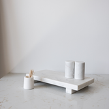 Matches or Toothpick Holder in White Marble