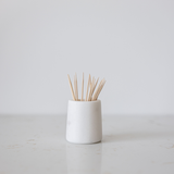 Matches or Toothpick Holder in White Marble