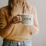 MOM - GOLD, WHITE HONEYCOMB TILE COFFEE MUG
