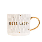 BOSS LADY - GOLD, WHITE HONEYCOMB TILE COFFEE MUG