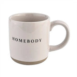 HOMEBODY - CREAM STONEWARE COFFEE MUG - Muse Baskets and Co.