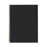 LARGE BLACK CLOTH SPIRAL NOTEBOOK