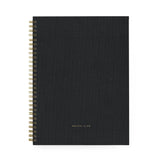 LARGE BLACK CLOTH SPIRAL NOTEBOOK - Muse Baskets and Co.