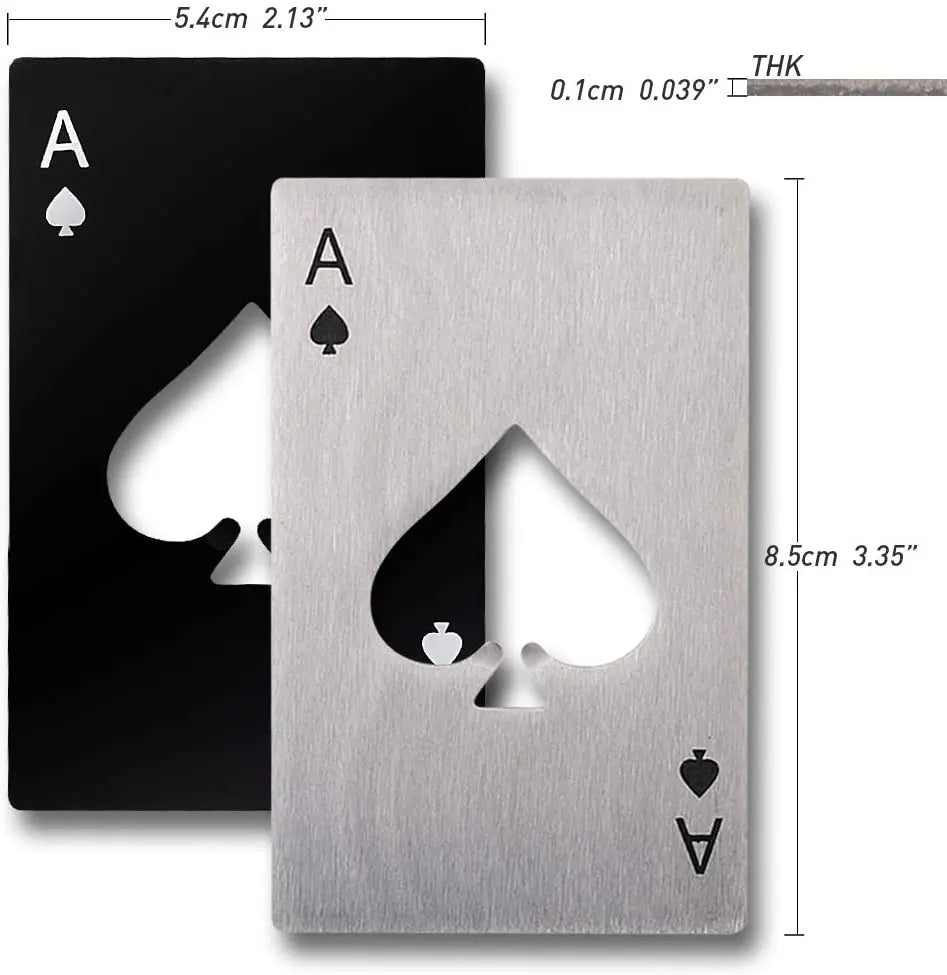 SPADE BEER OPENER, SILVER OR BLACK - Muse Baskets and Co.
